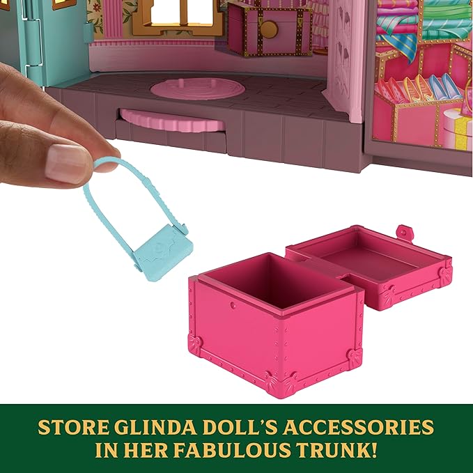 Mattel Universal Pictures’ Wicked So Popular Dorm Small Doll Playset with 3 Play Spaces & 9 Accessories, Inspired by the Movie
