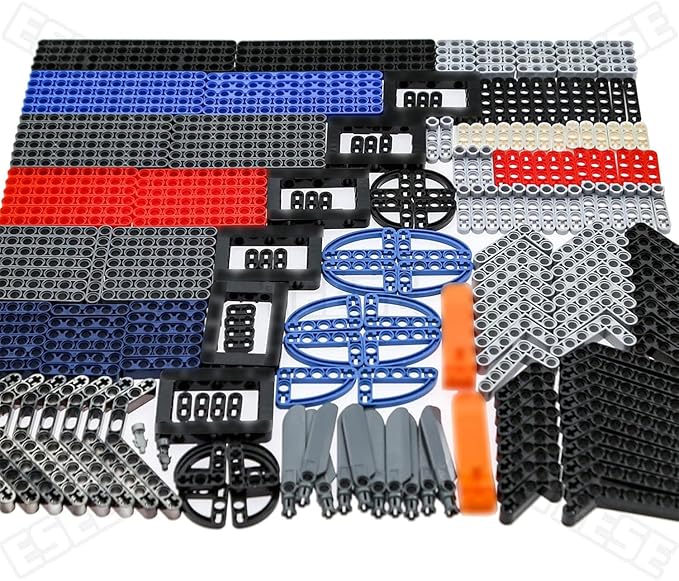 282pcs Technic-Beam-Frame-Bricks-Set with Rotor Helicopter Minifigure Brick Separator, Compatible with Technic-Parts, for MOC-Project-Bulk-Blocks(Random Color)