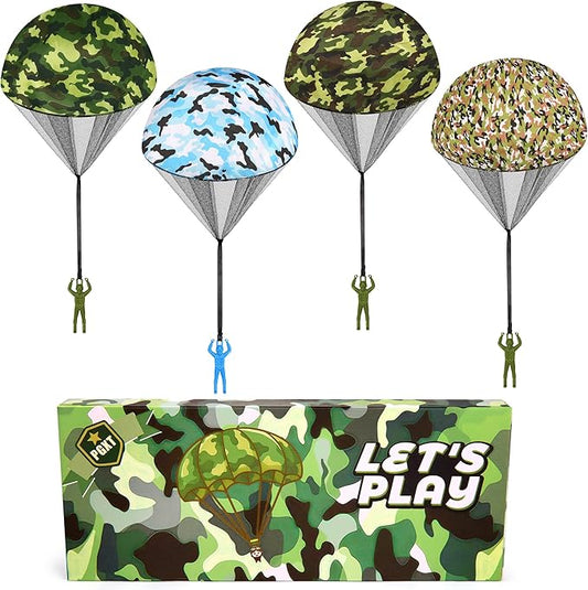 Parachute Toy for Kids, Army Outdoor Toys Flying Parachute Men, Inside & Outside Toys for or 3 4 5 6 7 8 9 10 11 12 Year Old, Christmas Stocking Stuffers for Kids Idea 2025 Unique Boys Party Favors