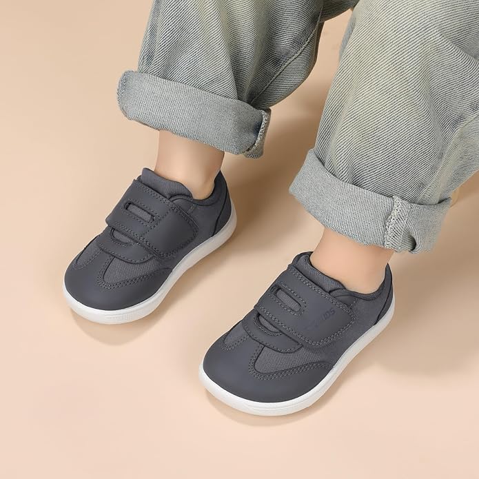Wide Toe Box Toddler Shoes Zero Drop Boys Girls Barefoot Shoe Non-Slip Little Kids Sneakers for First Walking