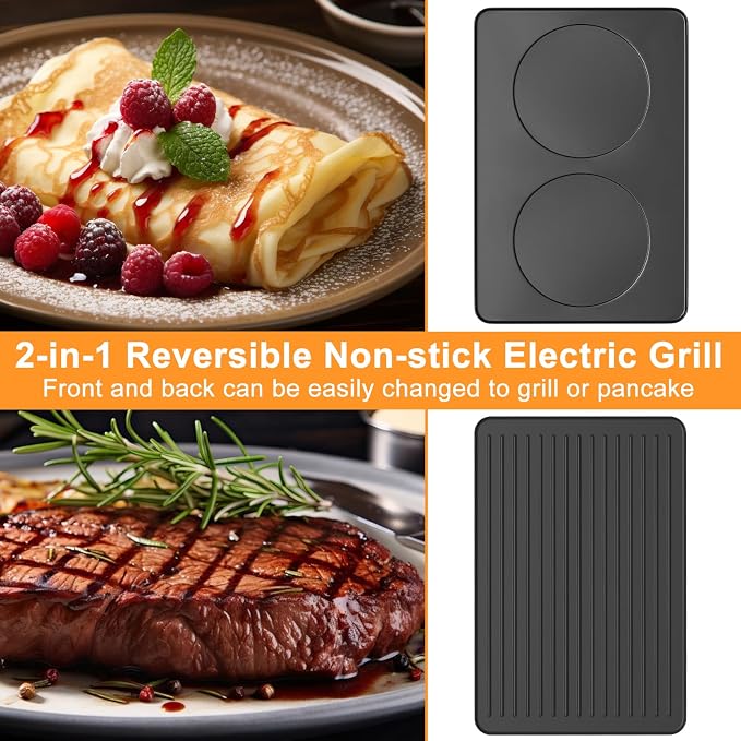 Electric Raclette Table Grill, 2 in 1 Korean BBQ Grill & Smokeless Indoor Grill, Nonstick Griddle with 8 Raclette Cheese Pans, Adjustable Temp Control, 1300W, KBBQ Party Grill for Family Gatherings