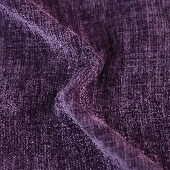 CaliTime Decorative Couch Throw Pillow Covers 18 X 18 Inches Plum Purple | Pack of 4, Cozy Chenille Cushion Cases for Sofa Bed Living Room Farmhouse Home
