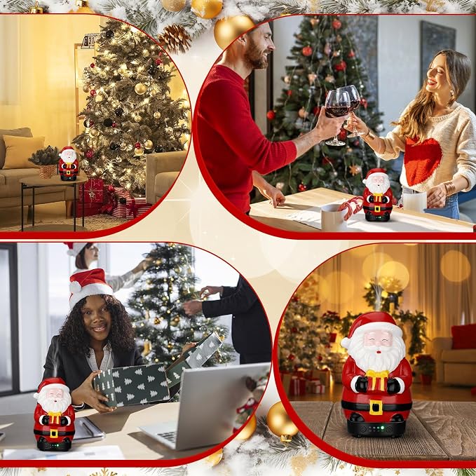 Glooglitter 120ml Retro Santa Claus Ceramic Santa Claus Diffuser Christmas Essential Oil Diffuser Gift Holiday Present for Essential Oil Small Aromatherapy Humidifier Warmer for Home Office Decor