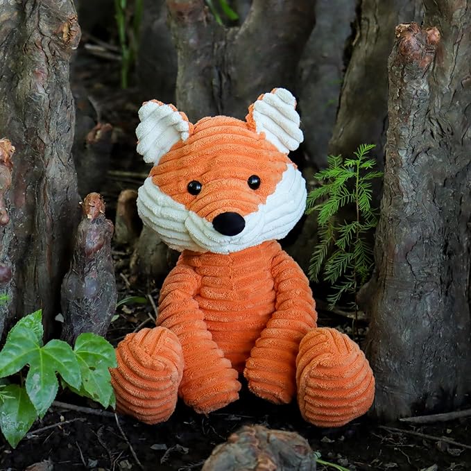 Apricot Lamb Toys Plush Corduroy Fox Stuffed Animal Soft Cuddly Perfect for Child (Medium, 12 Inches)