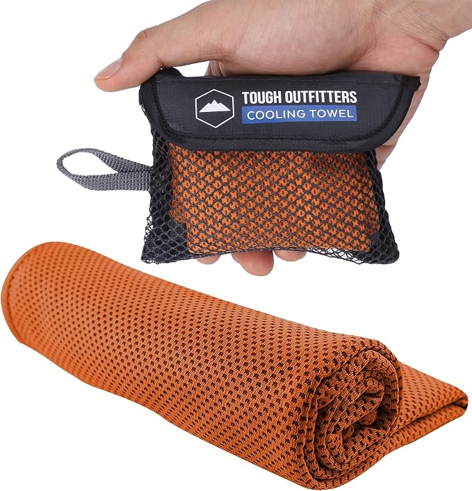 Tough Outdoors Cooling Towels for Neck Face - Neck Cooling Towel for Hot Weather Yoga Sports Golf Sweat - Instant Cold Towel