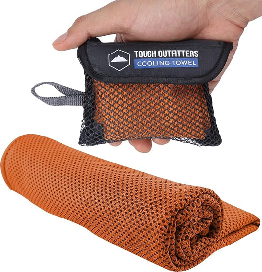 Tough Outdoors Cooling Towels for Neck Face - Neck Cooling Towel for Hot Weather Yoga Sports Golf Sweat - Instant Cold Towel