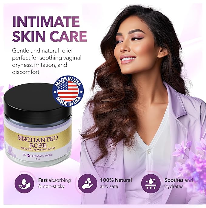 Feminine Care - Moisturizer (Balm) for Nipples; Vaginal; Vulva that Aids in Relief of Dryness; Itching; Irritation; Helps with Menopause; Balanced mix of (Lotion) & (Cream) Texture - USA Made (3 Pack)