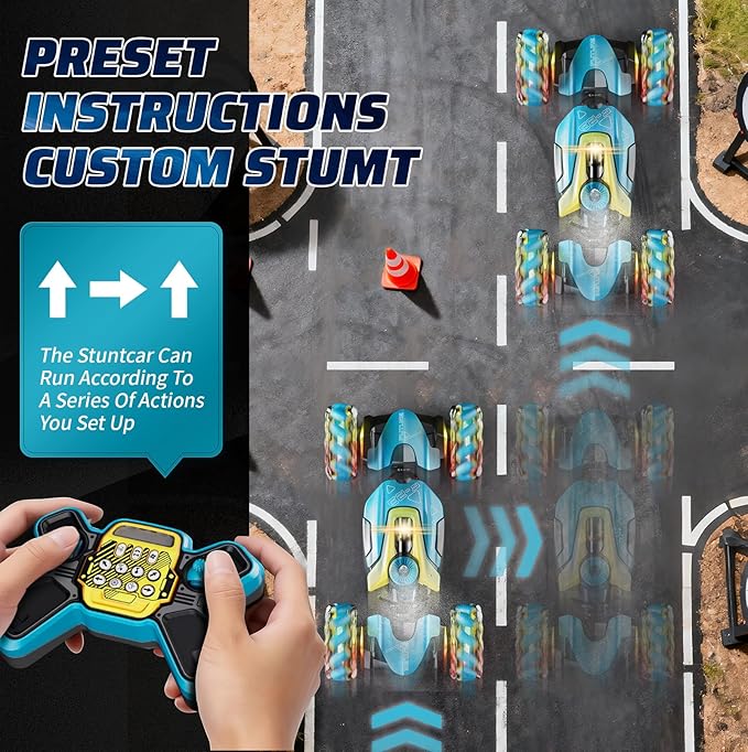 4DRC Gesture Sensing RC Stunt Car-Toys for Boys Girls for Ages 5-8-12,4WD Hand Controlled Remote Control Twist Car 360° Spins All Terrains Kids Toys, for Kids Age 6 7 9 10 11 12 Years Old