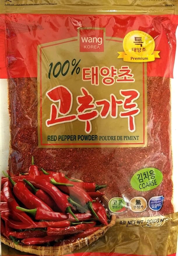 Wang PREMIUM Korean Red Chili Pepper Flakes Powder Gochugaru, 1 Pound