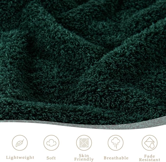 Exclusivo Mezcla Fleece Throw Blanket for Couch and Sofa, 50" x 60" | Super Soft and Cozy Fluffy Blanket for Women, Lightweight and Fuzzy Throw for Home Decor, All Season, Forest Green