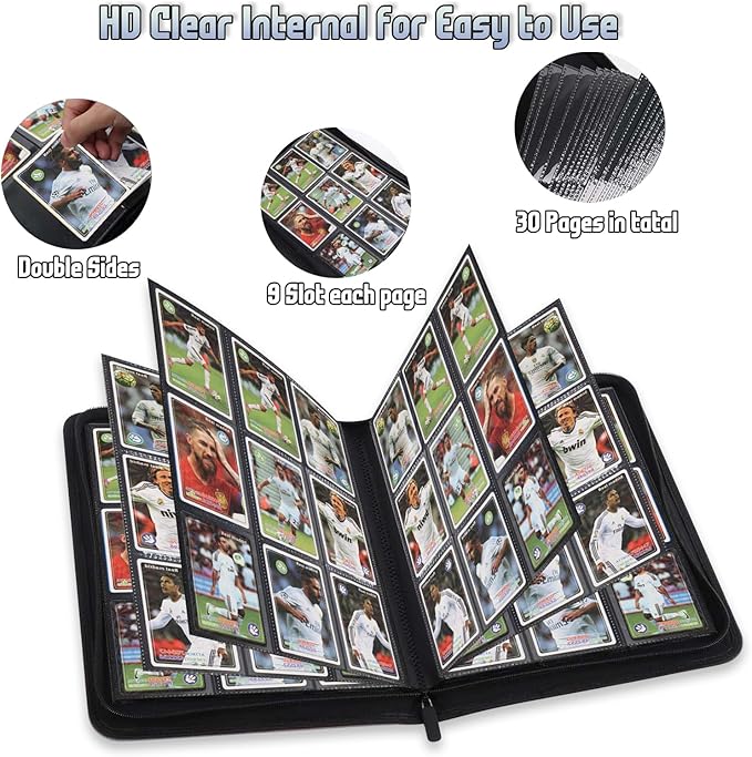 Trading Card Binder, Premium 9 Pocket Double Sided 540 Pocket PU Card Collection Binder, Collectible Trading Card Albums for MTG, TCG, Sport Card, Game Cards (Emerald)