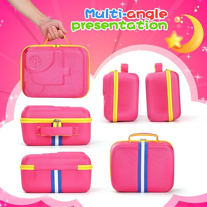 Hard Carrying Case Fits for Little Tikes Story Dream Machine Books Starter Set, Protective Travel Container Case for Storytime Audio Play Real for Littles Character Collection, Pink (Box Only)