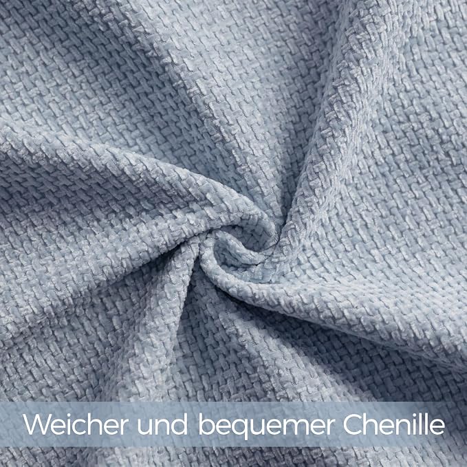 a moment Light Blue Chenille Throw Pillow Covers 18x18 Inch Pack of 2 Modern Decorative Throw Pillow Covers Farmhouse Cross Covers Home Decor for Sofa Bedroom Living Room