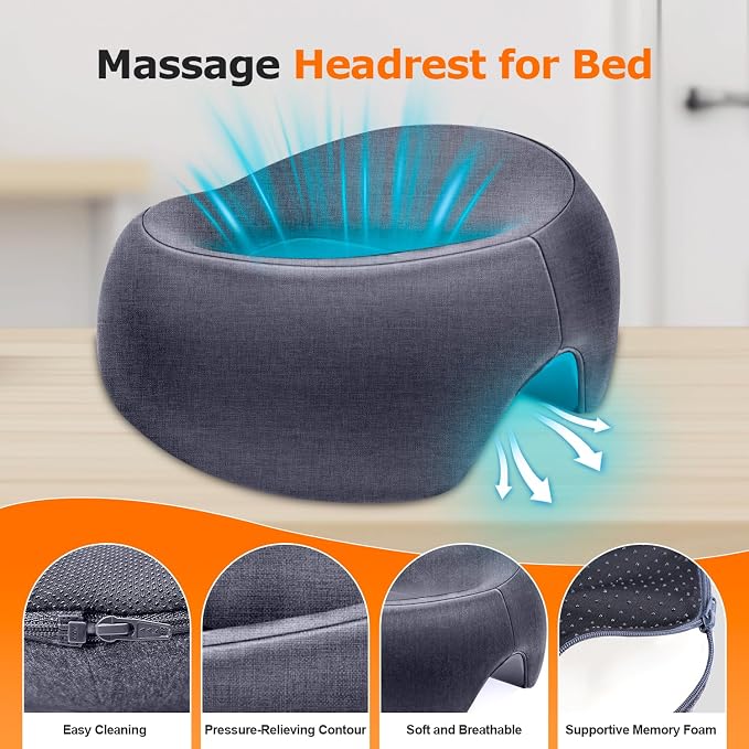 Face Down Pillow, Massage Headrest for Bed, Massage Face Cradle for Bed, BBL Pillow After Surgery Post Eye Surgery Vitrectomy Recovery (Dark Grey)