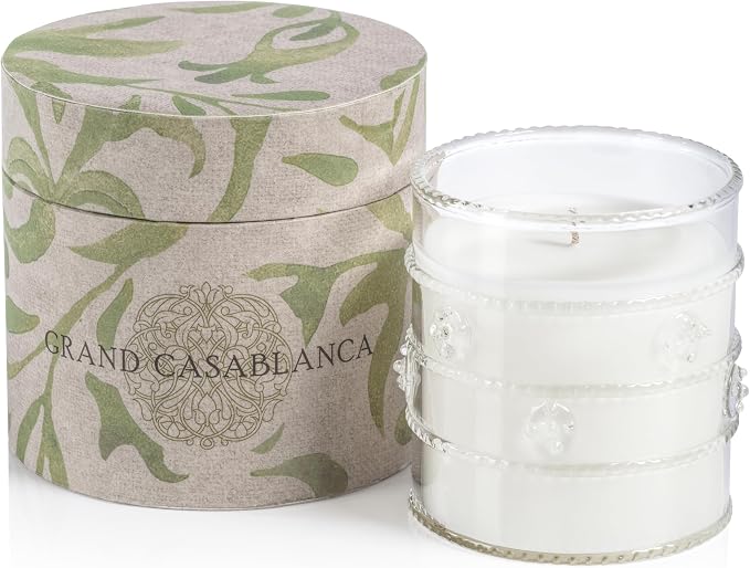 Zodax Grand Casablanca Glass Jar Scented Candle for Home Decor - Single-Wick Candle Ideal for Kitchen and Bathroom - Makes a Great Gift for Women and Men - Neroli Absolute - 6.5 Oz.