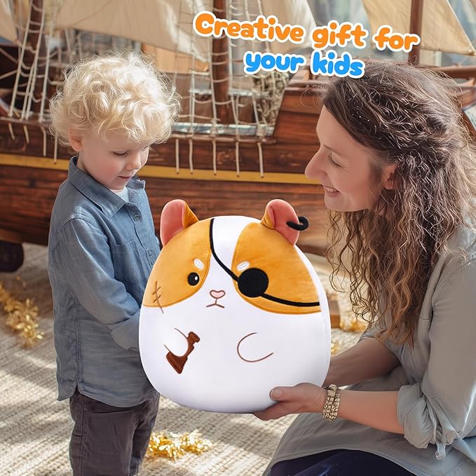 Pirate Corgi Plush Pillow - Soft Pirate Dog Stuffed Animal Toy for Bedroom, Playroom Nursery Room Decor,Pirate Dog Pillows Boys & Girls Gift,12’’