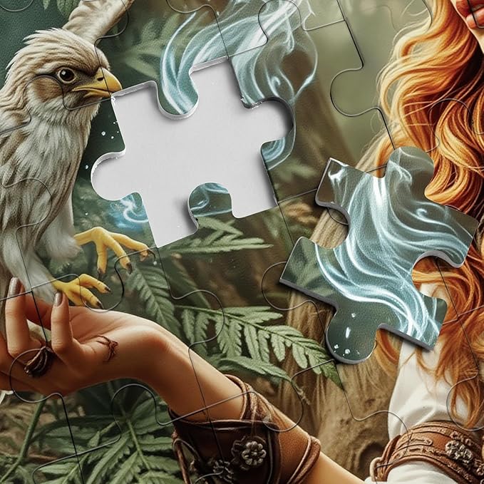 Elf Women Owl Puzzles for Adults 1000 Pieces Nature, Magic Forest Bird Tree Scenery Art Jigsaw Puzzles, Impossible Hard Difficult Challenging Aesthetic Garden Puzzle