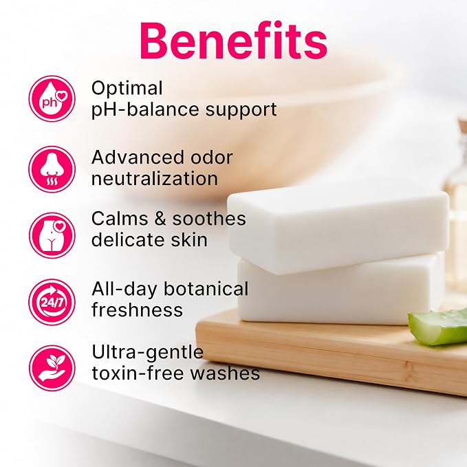 Aloe Vera Yoni Soap for Vaginal Intimate Feminine Wash - Advanced pH & Odor Control Hydration Complex - Natural Korean Cold-Pressed Vegan Formula with Calendula, Apple Cider Vinegar, Chamomile -2 Pack