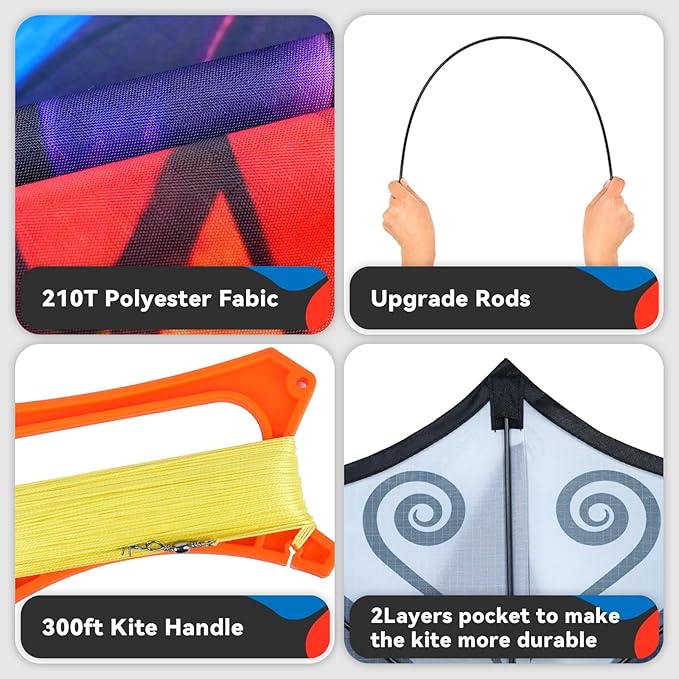 Beautiful Butterfly Kites for Kids & Adults Easy to Fly，Kites for Beach Trip Park Family Outdoor Games and Activities (Sparkling Butterfly)