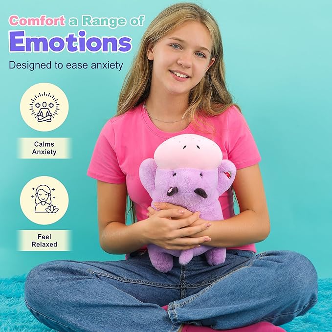 Onsoyours Original Weighted Hippo Stuffed Animals - 13.8"|1.8lbs Comfort Hippopotamus Plush, Soft Cute Hugging Plushies Toys Gifts for Kids & Adults