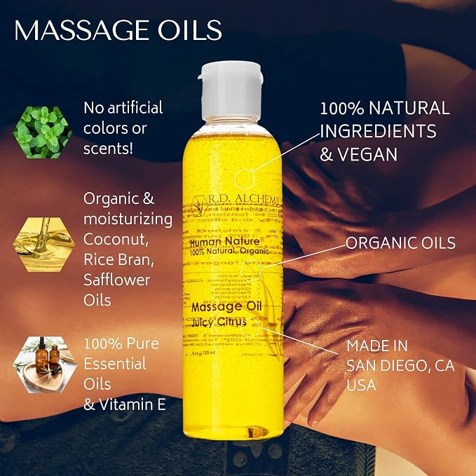 RD Alchemy - 100% Natural & Organic Edible Massage Oil - Minty Fresh Flavor: Mint Zip - Lightweight, Silky Smooth Massage Oil with Natural Oils for a Soft, Sensual Glide and Mild Taste!