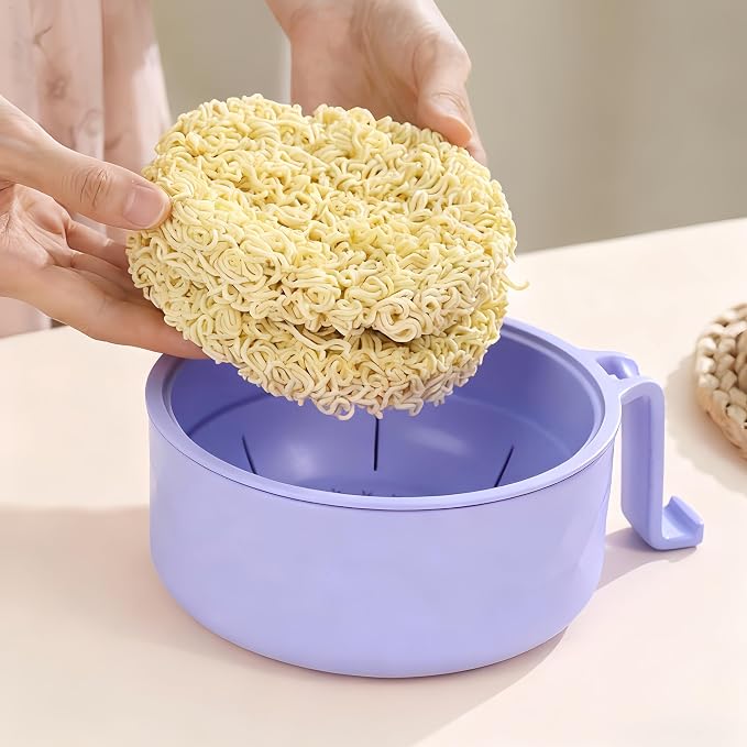 Layron Ramen Cooker Ramen Bowl Set with Chopsticks Microwave Noodle Bowl College Dorm Room Essentials for Girls for Boys Apartment Essentials-Blue