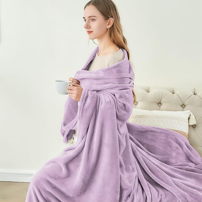 BEDELITE Fleece Blanket Soft Plush Twin Size Blanket Lilac 60"x80" | Ultra Soft Fleece, Plush Microfiber, Lightweight Warmth, All Season Comfort, Fade Resistant, Machine Washable, Couch Sofa Bed