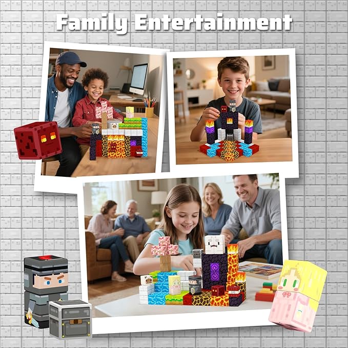 100PCS Magnetic Blocks- Magnetic Building Cubes, Magnet Toys for 3 4 5 6 7 8 Year Old,Children Sensroy Toys & Games, Christmas Birthday Gifts for Boys & Girls Ages 3+