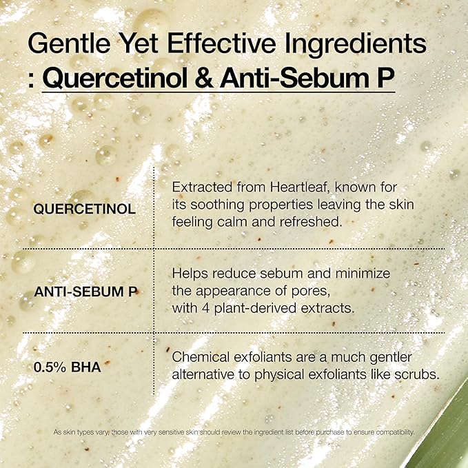 Anua Heartleaf Quercetinol Pore Deep Cleansing Foam, Face wash for Pore Refining Cleanser, Hydrating Daily Facial Cleanser For Double Cleansing, Gentle Foaming with BHA, Korean Skincare, 5.07 fl.oz.