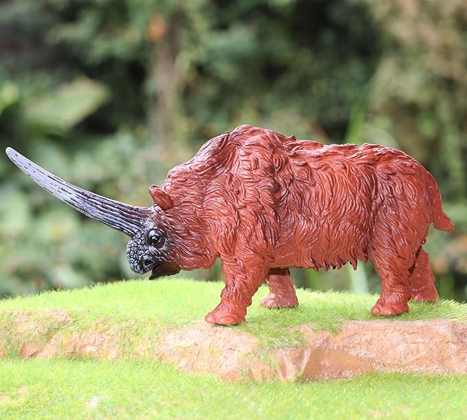 Gemini&Genius Ancient Rhino Action Figure Toy, Rhinoceros Toy Figurine Wild Animal Toy, Elasmotherium Animal Toy for Kids (Woolly Rhinoceros)