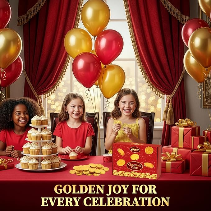 Gold Chocolate Coins, 50 Pack of Gold Chocolate Coins Bulk, Ideal Coin Candy for Themed Parties, Events and Celebrations, Perfect for Gift Bags and Festive Decorations for st patricks day.