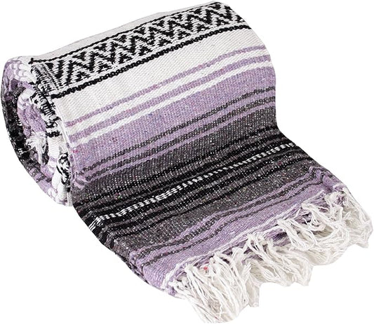 Canyon Creek Authentic Mexican Yoga Falsa Blanket (Light Purple)