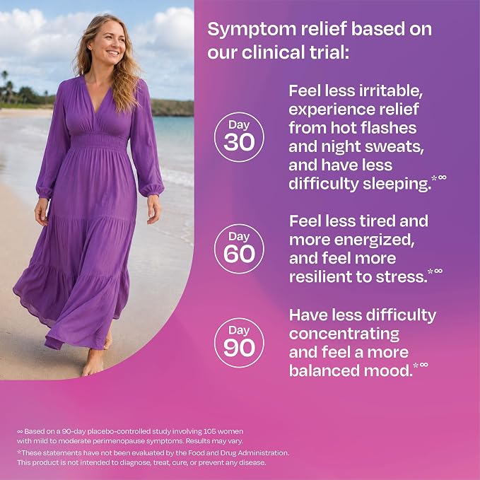 Amberen Perimenopause Supplement for Women, Clinically Proven – Helps Relieve Hot Flashes, Night Sweats, Irritability & Difficulty Sleeping, Helps Support Hormone Balance Hormone-Free, 90-Day Supply