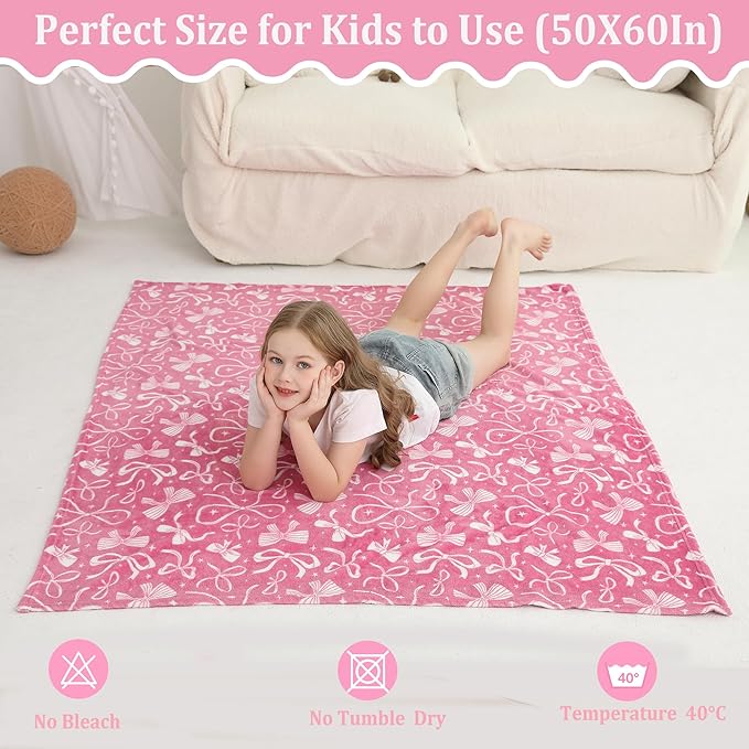 Softan Kids Throw Blanket for Girls & Boys, Warm Soft Toddler Flannel Blankets for Sofa Couch Bed， Cozy Fuzzy Plush Flannel Kids Throw Blanket for Daycare & School - Row 50x60 inches
