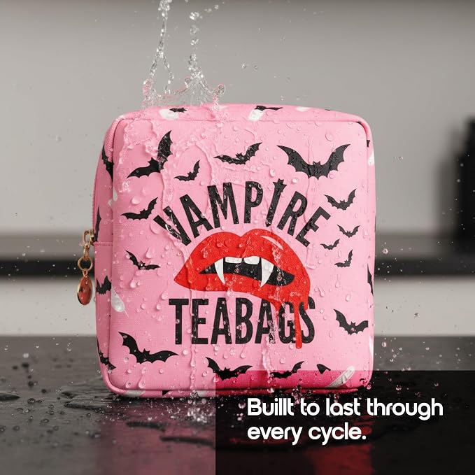 Period Pouch – Compact, Stylish, Discreet Period Bag For School with Waterproof Lining Fits Pads & Tampons, Cute Pad Bag for Teens, Travel, School, Girls Period Kit