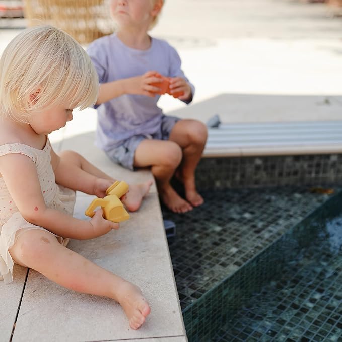 mushie Vehicles Bath Toys Play Set for Toddlers | 100% Food Grade Silicone | Mold Free, Pack of 4