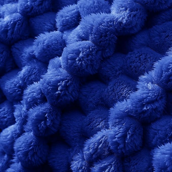 Whale Flotilla Soft Fleece Twin Size Bed Blanket Luxury 3D Jacquard, Blue | Lightweight Coverlet Bedspread, Super Cozy Plush Fluffy Fuzzy All‑Season Decorative Blanket for Bed, Dorm Essentials, 60"x80"