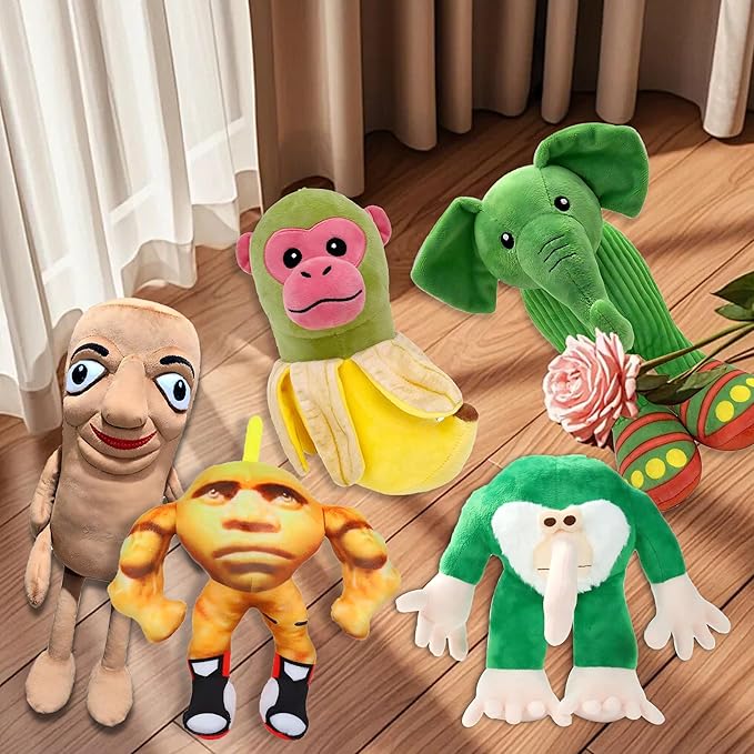 Zenitsu Italian Brainrot Plush Expressive Doll Funny & Unique Gift for Boys and Girls, Creative Home Décor Plush Toy for Christmas, Birthday (5pcs-1)