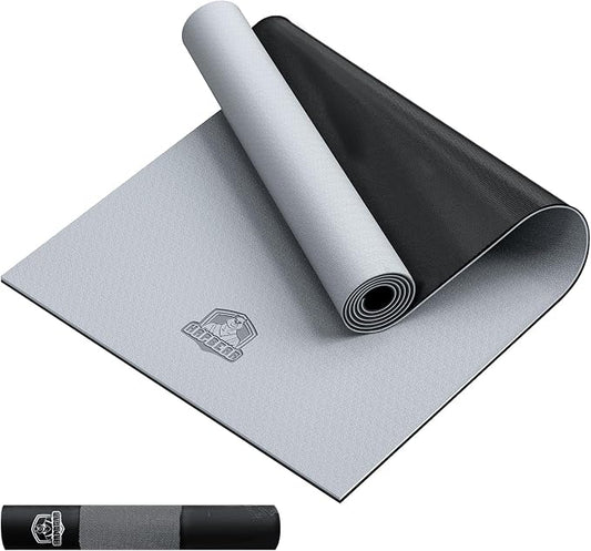 HAPBEAR Large Yoga Mat - 72"x36" Extra Wide Exercise Mat - 1/4" Thick Dual Color PVC | Anti-Slip Surface & High Cushioning - Ideal for Yoga, Pilates & Home Workouts - Bonus Mesh Bag