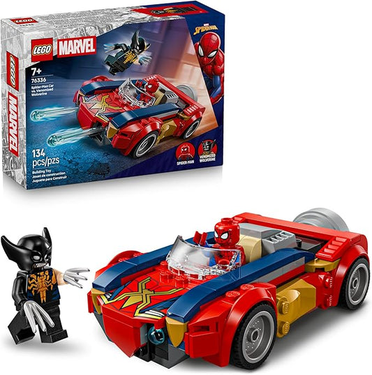 LEGO Marvel Spider-Man Car vs. Venomized Wolverine Building Toy for Boys & Girls - Super Hero & Villain Playset W/2 Marvel Minifigures - Gift Idea for Birthdays - Ages 7+ - 76336