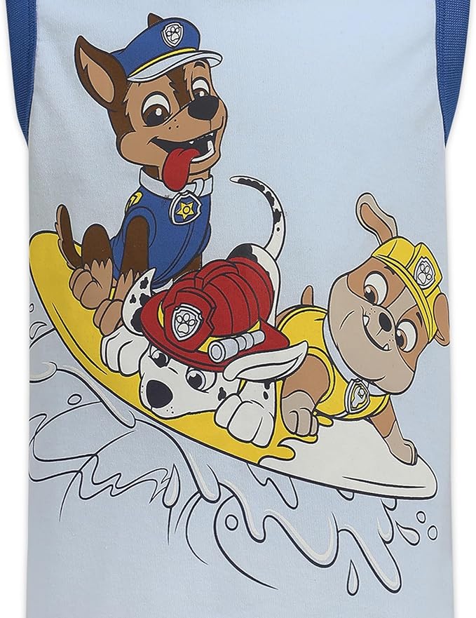 Paw Patrol Nickelodeon Marshall, Rubble and Chase Boys’ Tank 2 Pack for Toddler and Little Kids – Grey/White