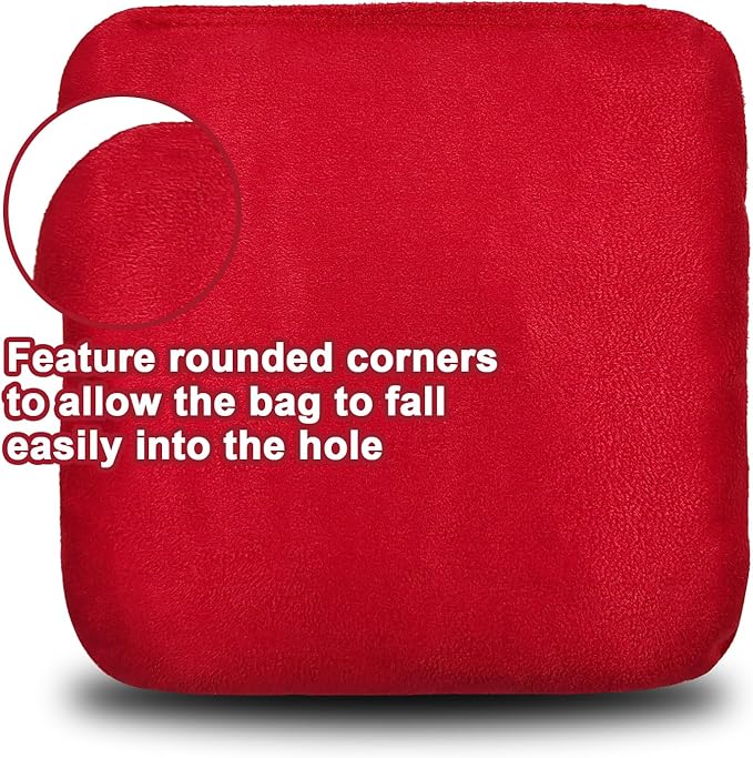 Dual Sided Corn Hole Bags Professional Cornhole Bags Set of 8 Regulation Corn Hole Bean Bags Slick and Stick