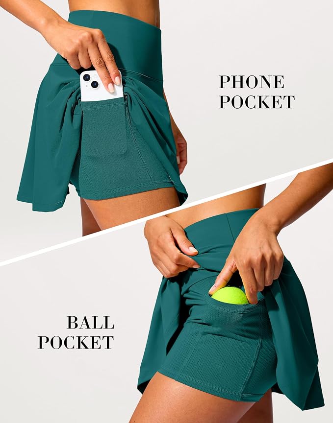 14" Tennis Skirt Golf Skorts with Pockets Tummy Control Shorts Pleated Skirts for Women Athletic Dressy Casual
