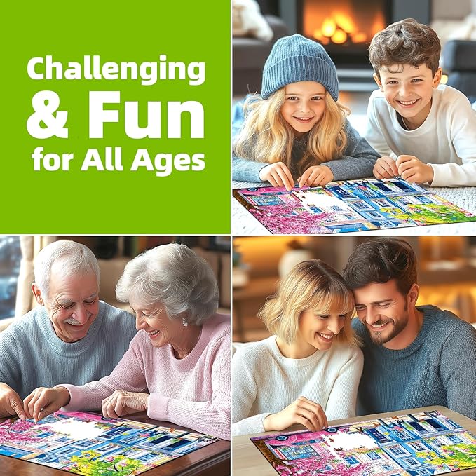 500 Piece Jigsaw Puzzles for Adults - Vintage Warm Colorful Street Scene Art Puzzle, 23x15 Inches Challenging Fun Unique Puzzle Game