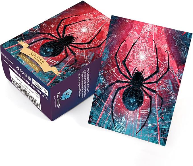100 MTG Card Sleeves with 100 Inner Sleeve, Textured Back Art Sleeves, Fit Standard Size Cards- Spider