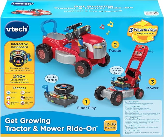 VTech Get Growing Tractor and Mower Ride-On