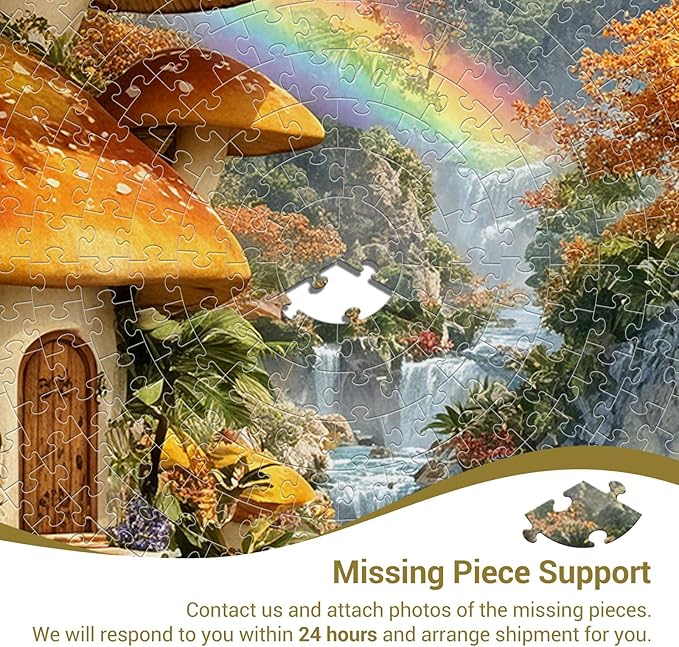 1000 Piece Puzzle for Adults - Mushroom House Jigsaw Puzzles - Impossible Hard Difficult Challenging Jigsaw Puzzle -Brain Teaser Adult Puzzles - Christmas Birthday Gifts for Women/Men