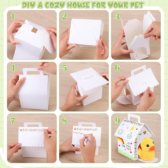 31 Pieces Farm Animal Puppy Party Favors 12 Mini Plush Farm Animals with Keychain Include Adopt a Puppy Sign DIY White House, Paint Brushes Stickers for Birthday Xmas DIY Craft Party Gifts