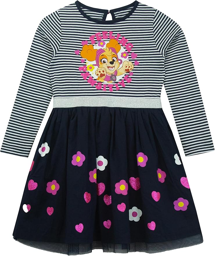 Paw Patrol Skye Dress Girls | Skye Girls Long Sleeve Dresses | Party Dress | Official Merchandise