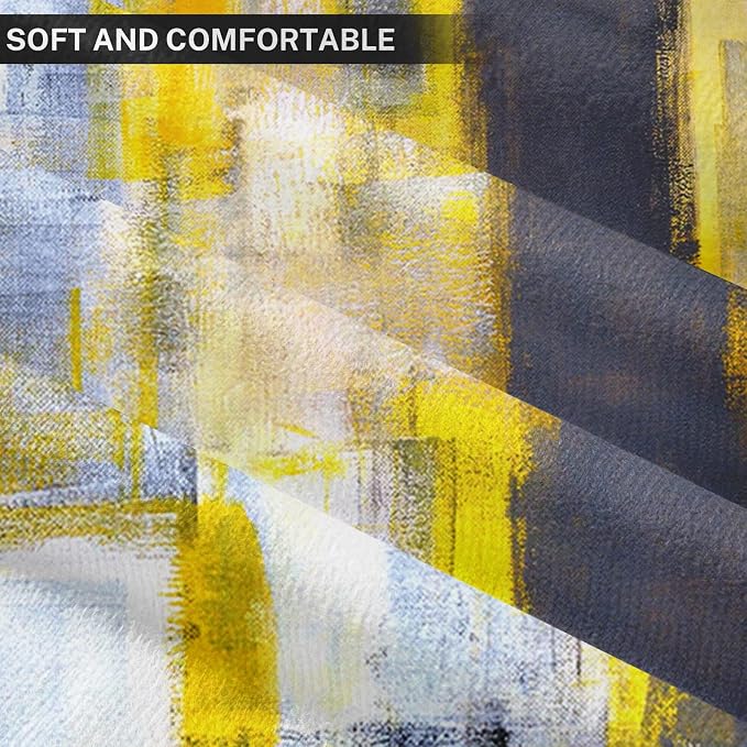 Emvency Throw Pillow Covers Set of 2, 16 x 16 Inch, Yellow White and Black | Modern Abstract Painting Outdoor Decorative Square Pillow Cases Couch Cushion Case for Couch Bed Sofa Living Room Home Decor